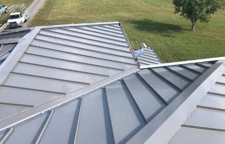 metal roof for residential roofing project overhead view by metalformers in tennessee