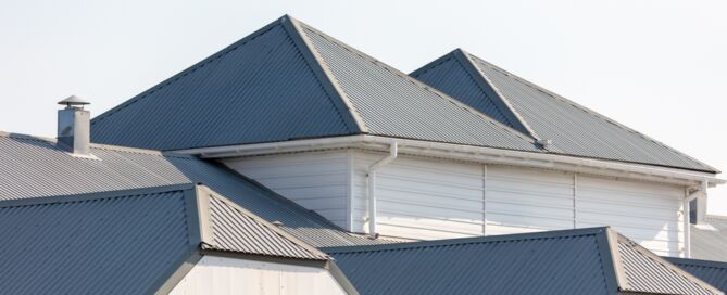 A metal roof on a residential home