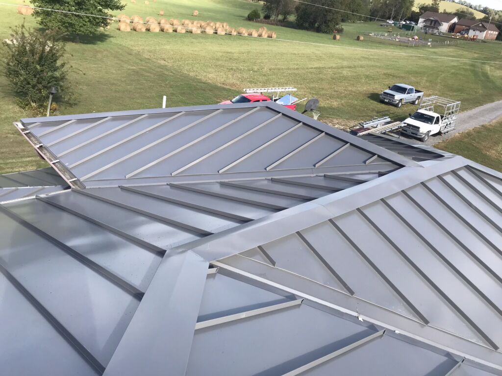 A close view of a Metal Formers roof.