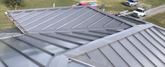 A close view of a Metal Formers roof.