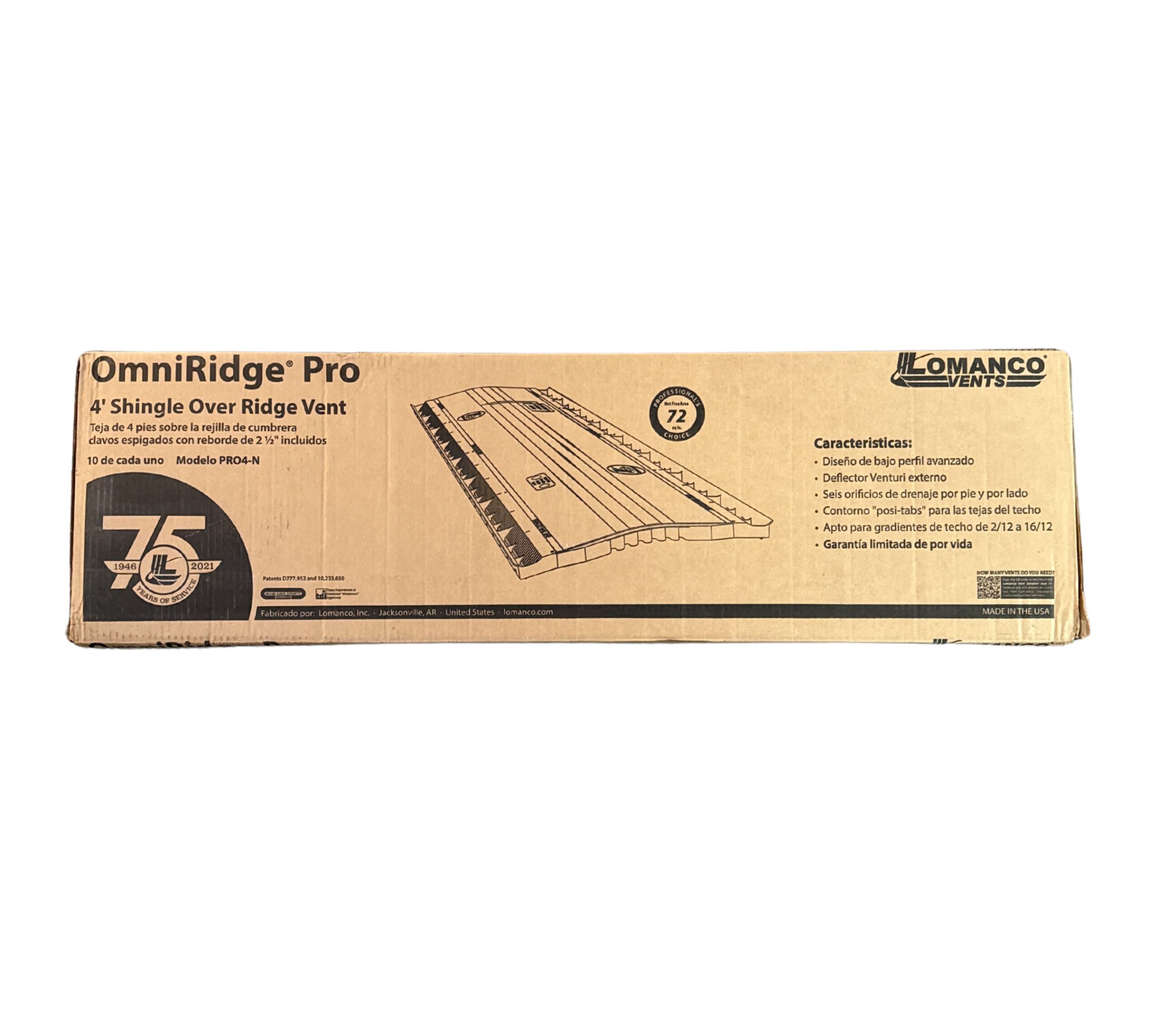 Lomanco 4′ Shingle Over Ridge Vent